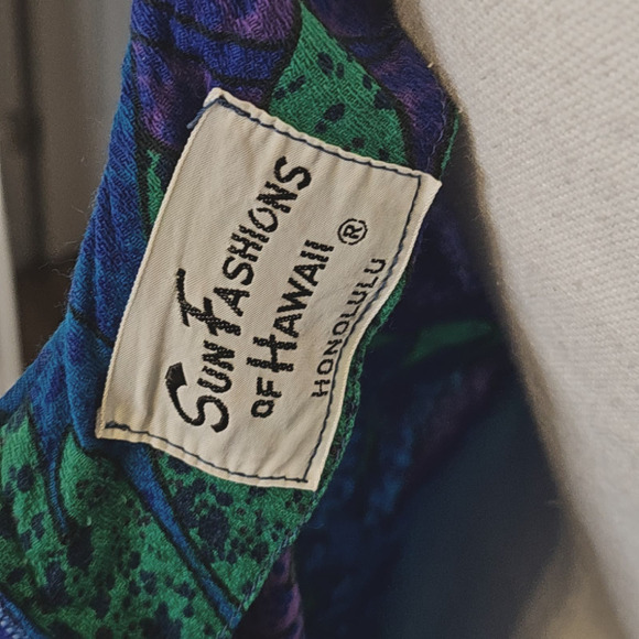 Vintage Sun Fashions of Hawaii Purple Maxi  Cape Dress size L - Picture 9 of 10